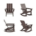 thumbnail image 2 of WestinTrends Ashore Patio Rocking Chairs Set of 4, All Weather Poly Lumber Plank Adirondack Rocker Chair, Modern Farmhouse Outdoor Rocking Chairs for Porch Garden Backyard and Indoor, Dark Brown, 2 of 11