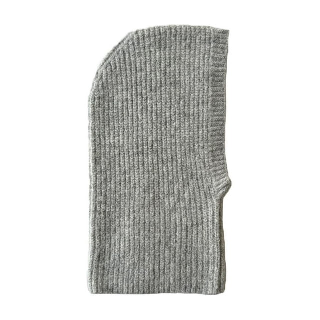Womens Balaclava,Casual Classic Knitted Solid Color Ribbed Knit Hooded Pull On,Balaclava for Women