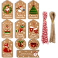 thumbnail image 4 of Navidad Retro Papel Kraft Etiquetas Colgantes Papá Noel Ciervo 10 Regalo De Navidad Festival Tarjeta Diy Tarjeta Colgante Yuarrent HA038230-00, 4 of 6