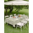 thumbnail image 4 of Outdoor Tablecloth with Umbrella Hole and Zipper, Sage Green Flowers Waterproof Patio Tablecloth for Dining 54''x80'', Rustic Pastoral Botanical Floral Leaf Wipeable Table Cover for Picnic BBQ Party, 4 of 9