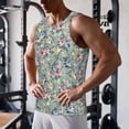 thumbnail image 5 of Lsque Rose Flowers Pattern Mens Tank Tops Muscle Athletic Quick Dry Sleeveless Workout Fitness T Shirts Beach Tank Top, Loose-fit Sleeveless Shirt for Men-4X-Large, 5 of 7