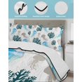 thumbnail image 3 of Quilt King Size Bedding Set, Jellyfish Coral Coastal Reversible Summer Quilt 3 Pieces, Nautical Summer Beach Ocean Sea Lightweight Bedspreads Coverlets with 2 Pillow Shams for All Seasons, 3 of 5