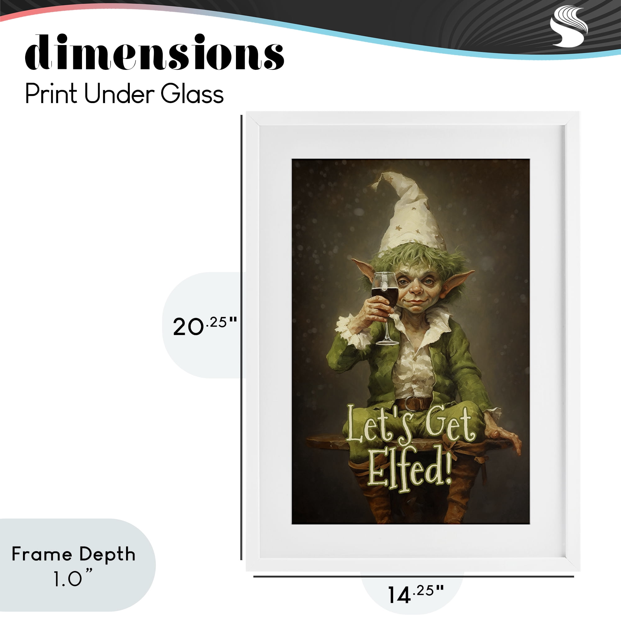 Stupell Industries Let's Get Elfed White Framed Print Under Glass, design by Tina LeCour