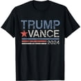 thumbnail image 1 of Trump Vance 2024 T-Shirt Rétro Rayé Trump JD Vance - Noir - 3TG, 1 of 3