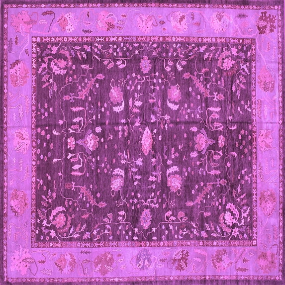 Ahgly Company Indoor Square Persian Purple Traditional Area Rugs, 5' Square