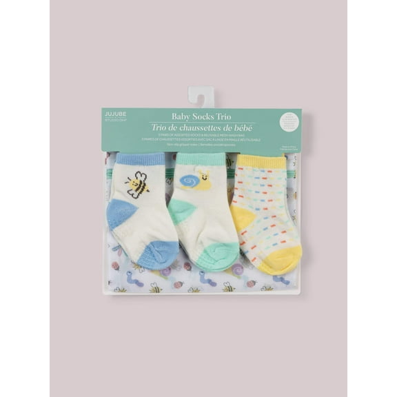 JuJuBe x Studio Oh! 3-Pack Soft Durable Baby Socks Set - Love Bug