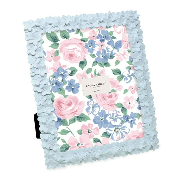 Marco de fotos Laura Ashley con forma de flor azul claro, 20 x 25 cm