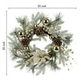 thumbnail image 2 of 20 Inches Christmas Wreath, Christmas Wreaths for Front Door, Christmas Wreaths with Warm Lights 8 Lighting Modes, White Gold, 2 of 7