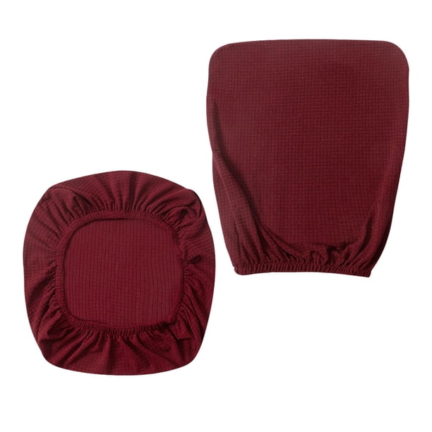 Fundas para sillas de oficina, 2 piezas, elásticas, divididas, para silla de computadora, silla giratoria Vino rojo