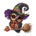 thumbnail image 4 of Halloween Diamond Art Hanging Ornament, Witch Owl Diamond Art Pendant, Acrylic Crystal Rhinestone Door Window Wall Decor by MPOISVA, 4 of 8