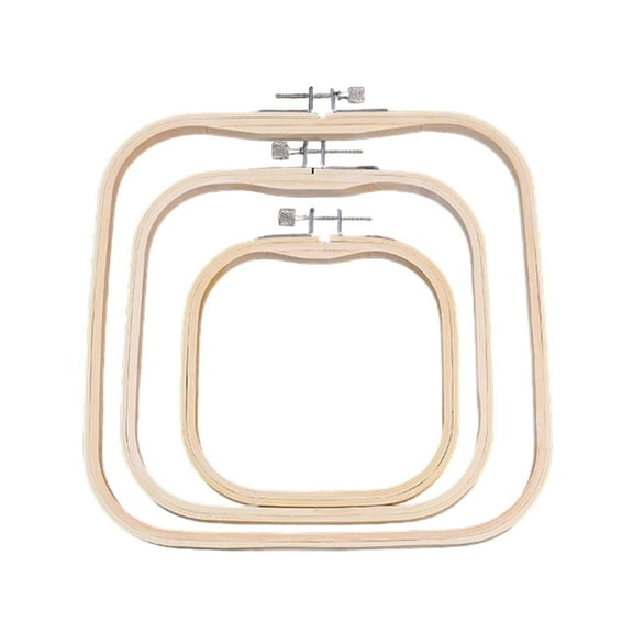 Yauxim Embroidery Hoop 3Pcs Adjustable Square Embroidery Hoop Wood Stitching Frame for Embroidery Needlecraft and Stitching Project