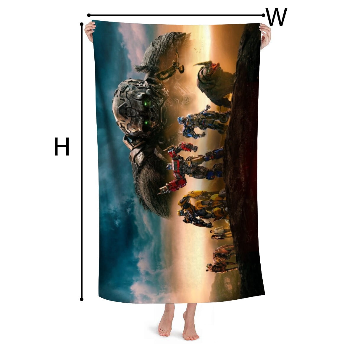 Transformers Rise Of The Beasts Gifts Beach Towel for Women Girl Birthday Inspired Fan Bath Outdoor Music Lover