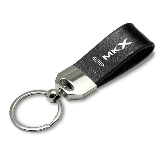 iPick Image - Large Genuine Black Leather Loop Strap Key Chain - Lincoln MKX
