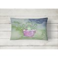 thumbnail image 2 of Carolines Treasures BB7343PW1216 Frog Bathing Watercolor Canvas Fabric Decorative Pillow  12H x16W multicolor, 2 of 3