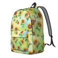 thumbnail image 2 of Sunflower and Butterfly Green Pattern Backpack for School, Cute School Bag with Adjustable Shoulder Straps and Padded Back, 15.7"x11.8"x5.5", 2 of 5