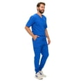 thumbnail image 4 of M&M SCRUBS Men's Jogger Scrub Set – Luxe Stretch Medical Uniform, V-Neck Scrubs Top & Jogger Pants (True Royal Blue, X-Large), 4 of 7