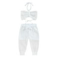 thumbnail image 1 of Qmyliery Kids Girls Casual Suit, Solid Color Sleeveless Backless Halter Tops+See-Through Long Pants, 1 of 9