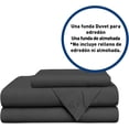 thumbnail image 2 of Juego de Funda Duvet Bluelander para Edredón Matrimonial Diseño Liso Negro, 2 of 7