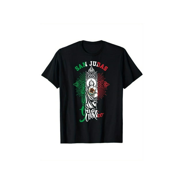 Camisetas de verano de manga corta San Judas Tadeo Viva México | Camiseta mexicana de San Judas Tadeo. 100 % algodón, gramaje de la tela: 180 g. Camiseta para lucir tu temperamento excepcional. Tallas
