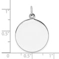thumbnail image 2 of Auriga 925 Sterling Silver Rh-plt Engravable Round Front/Satin Back Disc Charm (L-26mm, W-19mm), 2 of 6