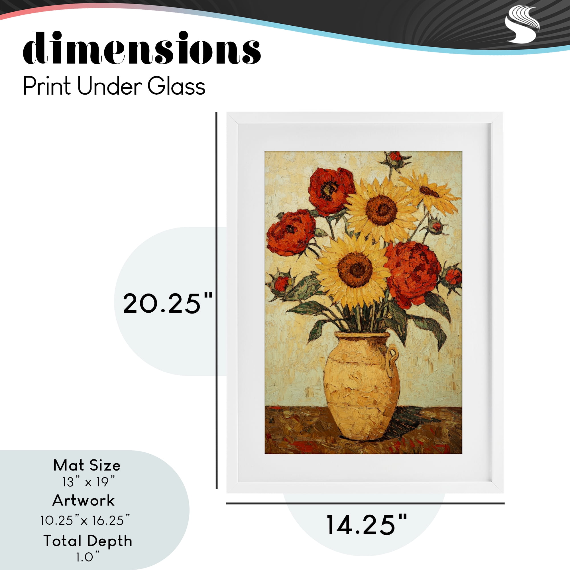 Rustic Flower Display White Framed Print Under Glass, design by Petal Prints Design