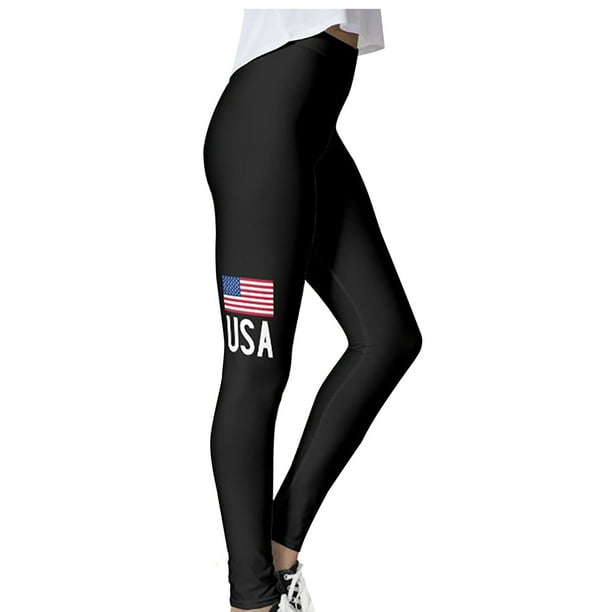 High Waisted Leggings for Women Soft Opaque Slim Star Stripe Printed Full  Length Pants Tights for Running Cycling Yoga