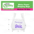 thumbnail image 3 of EcoQuality Plastic White Flower T-Shirt Bags 2000ct, 1/8 Shopping Bags, Grocery Bags, Poly Bags, Multi-Use, Medium Size, Reusable Carry Out Bags (17 x 10 x 6 inches) (16 Micron), 3 of 7