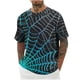 thumbnail image 1 of Mens Camisas de Manga Corta Impresión Casual Deportes Cuello Redondo Blusa, Poliéster Ligero para la Primavera Verano Al Aire Libre Uso Diario, 1 of 3