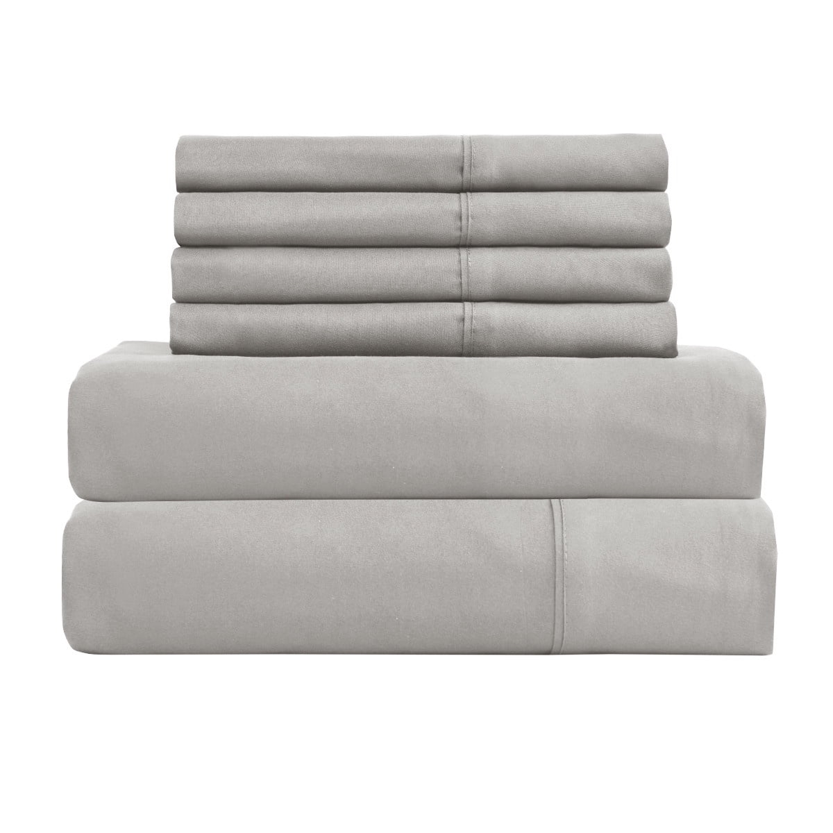 JML Bedding Full Bed Sheets Set - 6 Piece Bedding - Brushed Microfiber 100% Polyester - Shrinkage and Fade Resistant - Easy Care (Full, Grey)