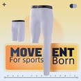 thumbnail image 3 of Sports leggings, men's fitness running pants, quick drying basketball shorts, seven point leggings-Black line pants-M, 3 of 4