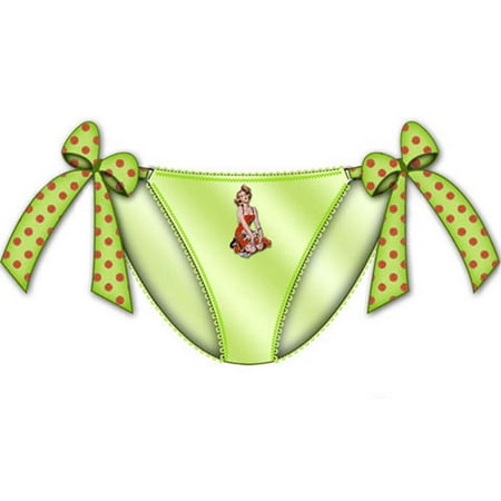 Centerfold Tied Bows Bikini Small Green