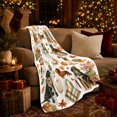 thumbnail image 3 of Fall Dogs Plaid Scarves Watercolor Autumn, Festive Pet Portrait Pattern, Warm Flannel Blanket for Living Room and Bedroom, Dog Lovers Thanksgiving Gift, Pet Lover Home Decor, 3 of 9