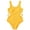Yellow, variant on Grblisyd Girls Swimsuit Crew Neck Solid Color One Piece Swimwear Cut-Out Bathing Suit for Girls 10-12Y