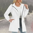 thumbnail image 4 of Women Plus Size Raincoat Lightweight Waterproof Rain Jacket Travel Hooded Trench Coat Detachable Hooded Windbreaker White XL, 4 of 9
