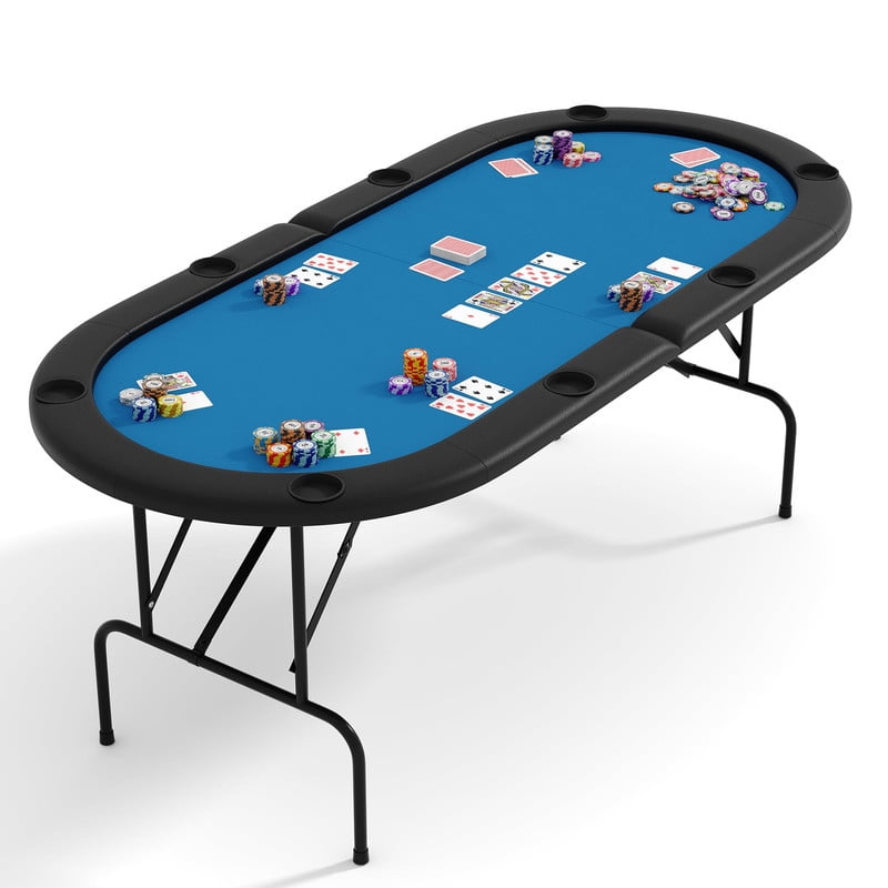 Barrington プレミアムポーカーテーブル 10人用 折り畳み Premium Charleston 10 Player Brown Poker Table, No Assembly