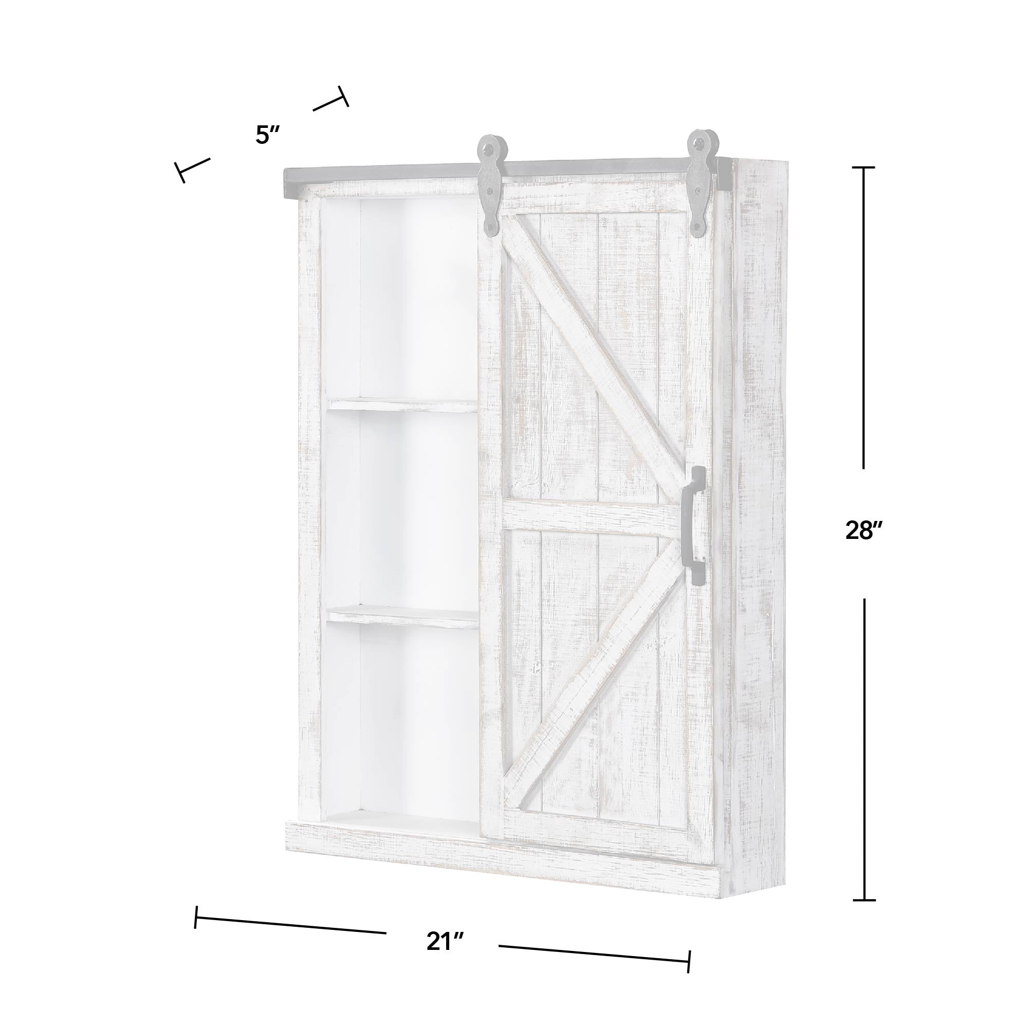 Black American Designed 21 x 5.5 x 28 inches FirsTime /& Co./® Black Winona Farmhouse Barn Door Cabinet Mirror
