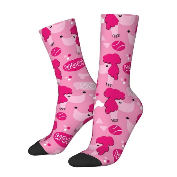 Logiee Poodle Dog Print Adult Socks for Men & Women,Calf Socks, Ankle Socks,Boots Socks,Breathable Casual Sock,Unisex Crew Socks