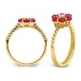 thumbnail image 3 of 9/10 Carat (ctw) Natural Ruby Flower Ring in 14K Yellow Gold, 3 of 4