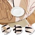 thumbnail image 4 of Brown Boho Plant Pattern Round Fitted Tablecloth with Elastic Edge,Dining Table Cover Waterproof,Outdoor Round Tablecloth for Camping,Dining,Indoor and Outdoor, 4 of 7