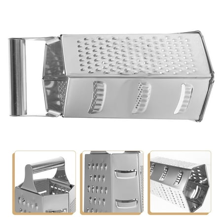 1 Pc Stainless Steel Kitchen Grater Multipurpose 6 Sides Box Grater Silver
