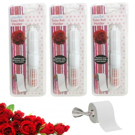 Roller Toilet Paper Holder - 2 Scented Toilet Paper Rollers Tissue Roll Holder Replacement Spindle Bathroom !