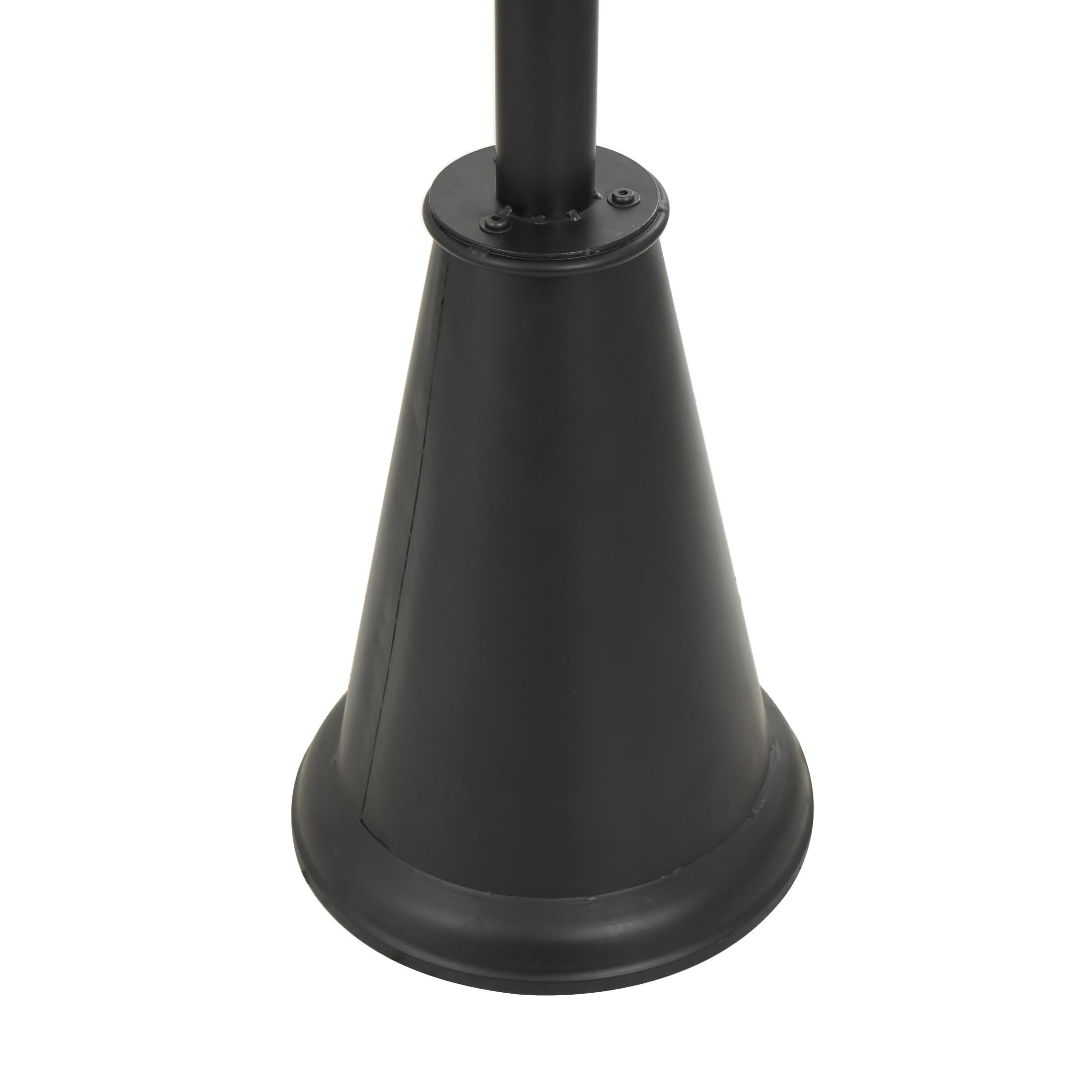 DecMode 72" Black Metal Double Sided Clock with Cone Shaped Base