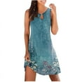 thumbnail image 5 of QUNYINEY Floral Womens Summer Dresses Sleeveless Casual A-Line Dress Crew Neck Cut Out Mini Sundress, 5 of 5