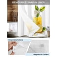 thumbnail image 3 of No Hook Cloth Fabric Shower Curtain with Snap in Liner, Summer Lemon Waterproof Shower Curtains Set with See Through Top Window, Yellow Watercolor Pastel Country Retro Bath Curtains Shower 66"x72", 3 of 6