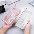 thumbnail image 5 of Dopebox Clearance Home Accessories Nylon Large Capacity Stationery Bag Student Exam Pencil Case Mesh Stationery Box Storage Bag Three-dimensional Transparent Makeup Bag, Office Stationery (Blue), 5 of 11
