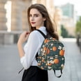 thumbnail image 6 of FORMRS Mini Backpack Purse for Women Quilted Travel Daypack Casual Shoulder Bag, Blue Floral Oranges, 6 of 7