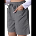 thumbnail image 1 of Pantalones Cortos Casuales Omen con Cordón Ajustable, Cintura Elástica, Cómodos, de Verano, con Bolsillos, Gris, Talla M, 1 of 7