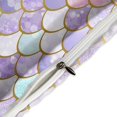 thumbnail image 4 of HAHDAXIA Mermaid Print Bedding Solid Comforter Set for All Seasons,3 Pieces(1 Comforter+2 Pillowcases),Soft Microfiber Bedding Set Twin(86"x70"), 4 of 7