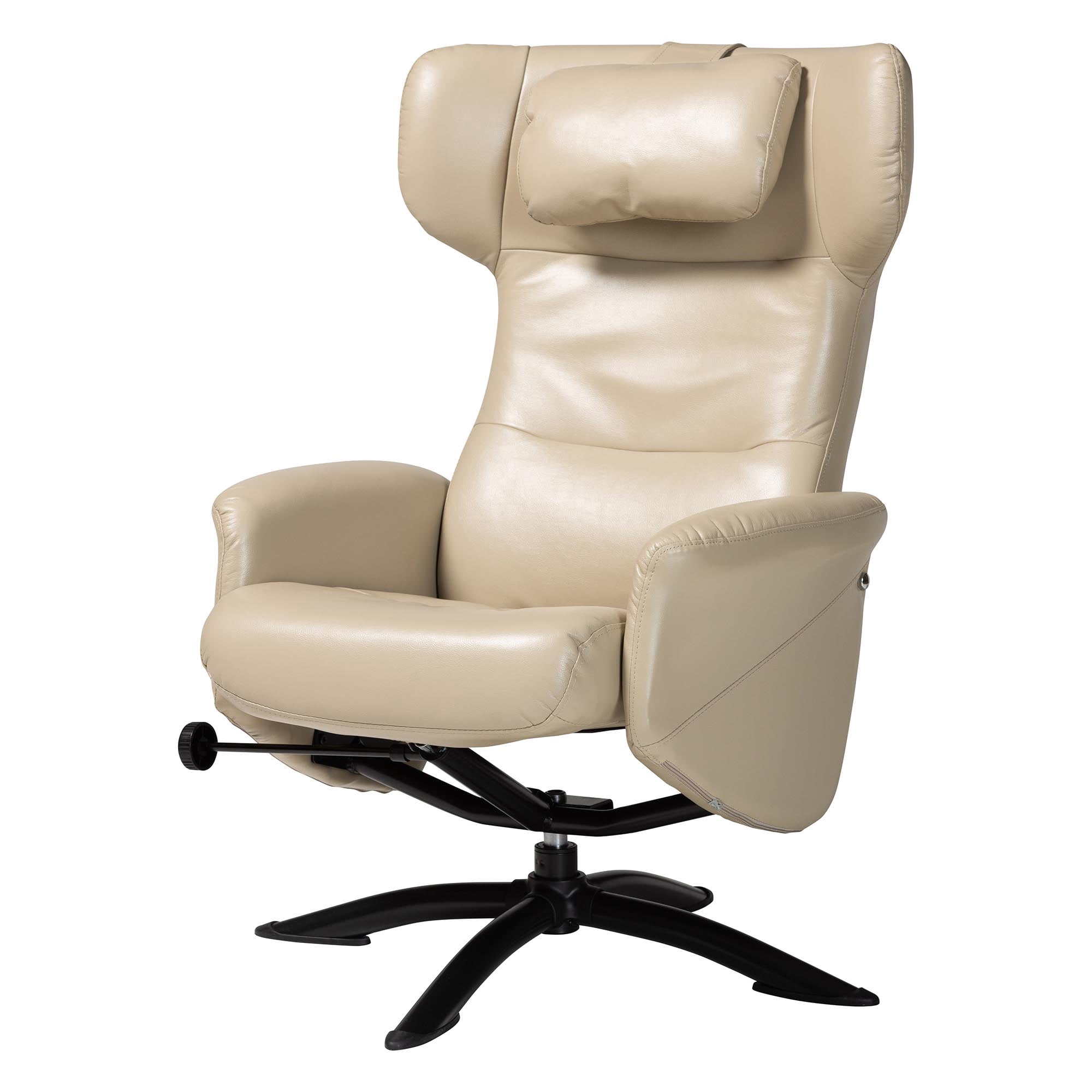 Baxton Studio Elwood Modern Lounge Chair and Footrest Set, 2-Piece, Black