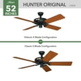 thumbnail image 2 of Hunter 52 inch Outdoor or Indoor Ceiling Fan No Light - Black Ceiling Fan without Light, For Patio, Porch, Garage, or Living Room, Standard Mount, 5 Blades, Pull Chain - Original 23838, Matte Black, 2 of 16